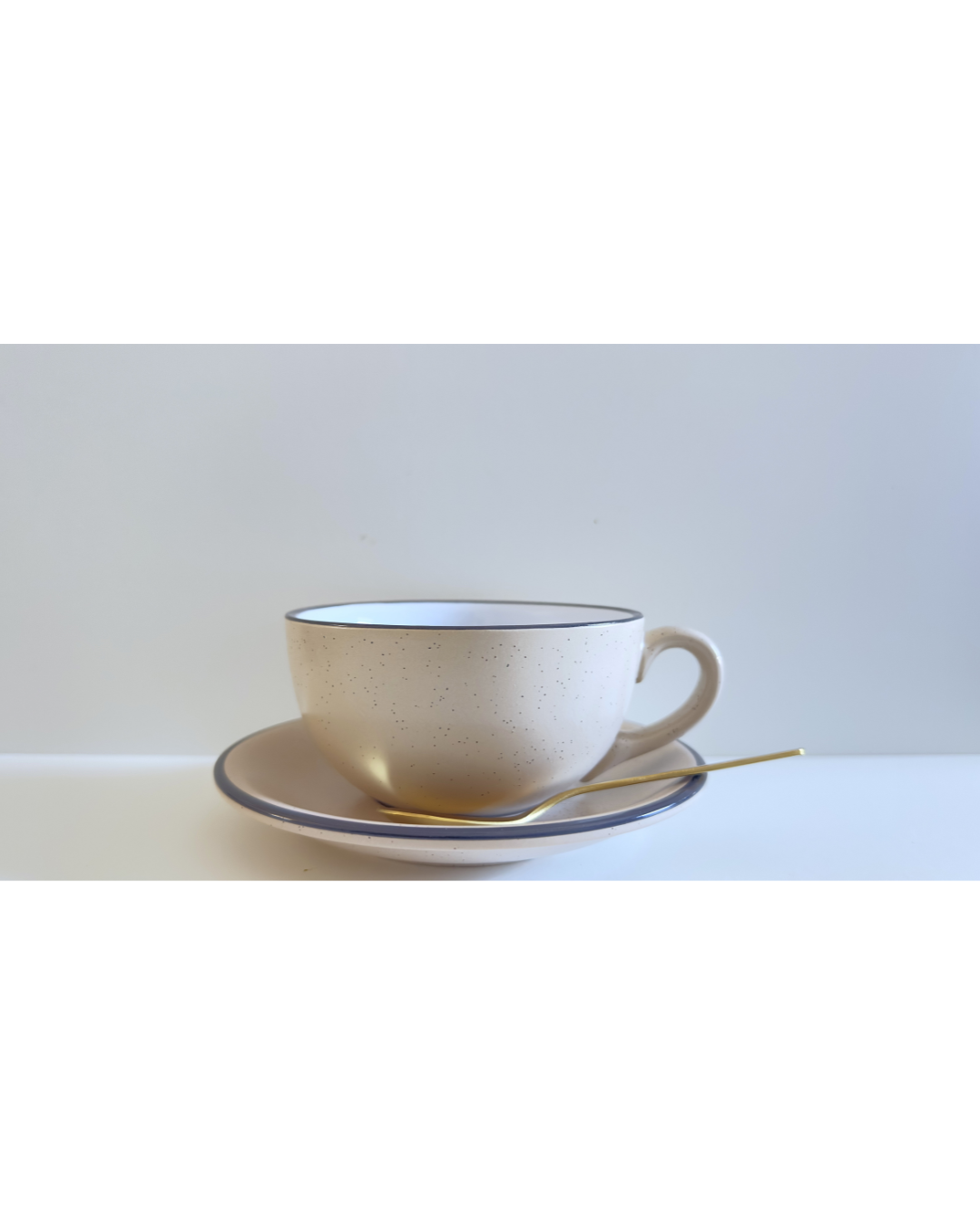 Branded 10oz Ceramic Latte Mug and Saucer